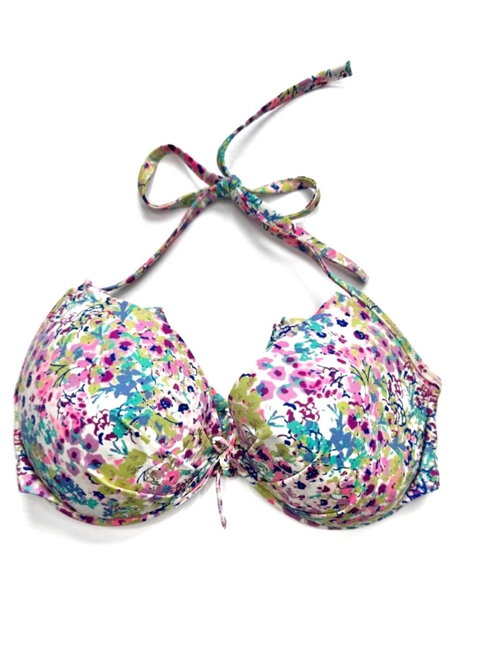 Victorias Secret Rainbow Tie Dye Ruffle Push Up Bikini Swimsuit Top 36DD